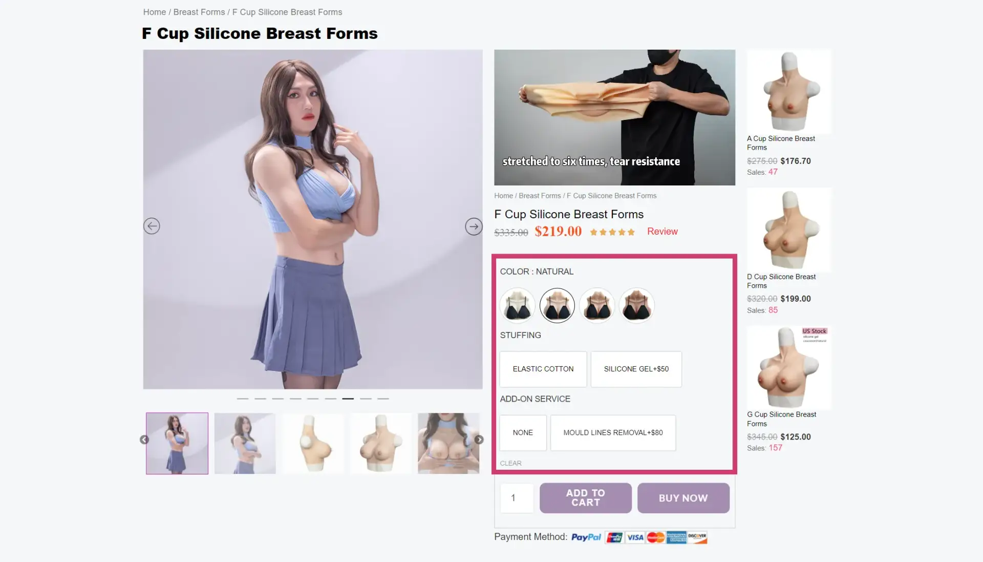 tropesis náhled eshopu na možnosti výbavy